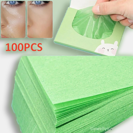 100 Sheets Face Oil Absorbing Paper: Anti-Grease Wipes for Woman's Facial Care - Absorbent and Cleansing Facial Paper