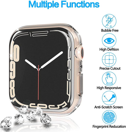 Apple Watch Case with Full TPU Bumper: Screen Protector and Accessories for Series 9, 8, 7, SE, 6, and 3 - Available in Various Sizes