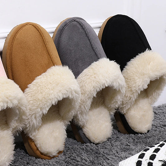 Cozy Winter Slippers: Women's Faux Fur House Shoes with Fluffy Comfort - Indoor Warmth in Mute Flats Slide Style