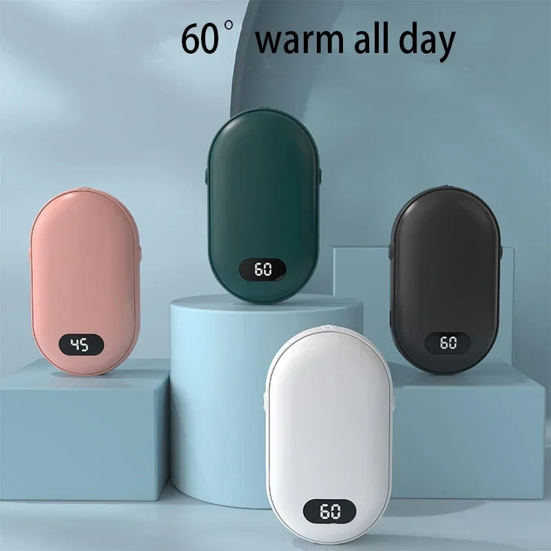 (60°C/140°F) Pocket Hand Warmer: USB Hand Warmer with Multi-Function Mini Heater and Digital Display