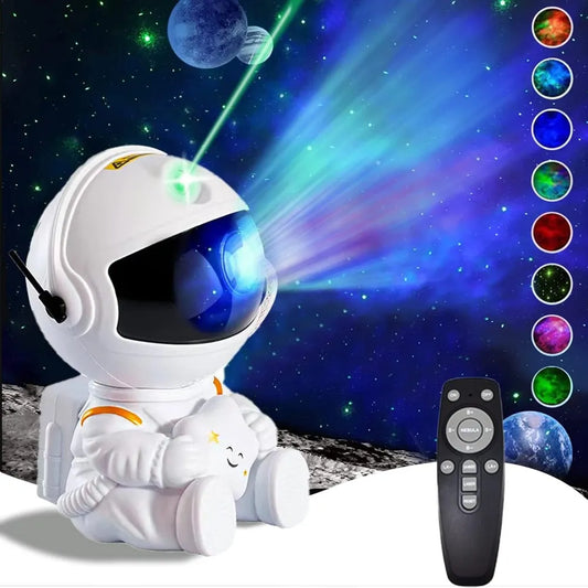 Galaxy Night Light Star Projector: Astronaut Space Design with Starry Nebula Ceiling LED Lamp - Perfect Kids Gift for Bedroom and Home Decor