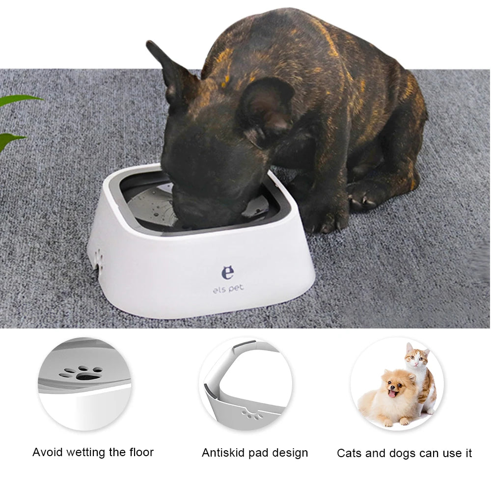 Spill-Free 1.5L Pet Water Bowl: Non-Wetting, Floating Design for Cats and Dogs