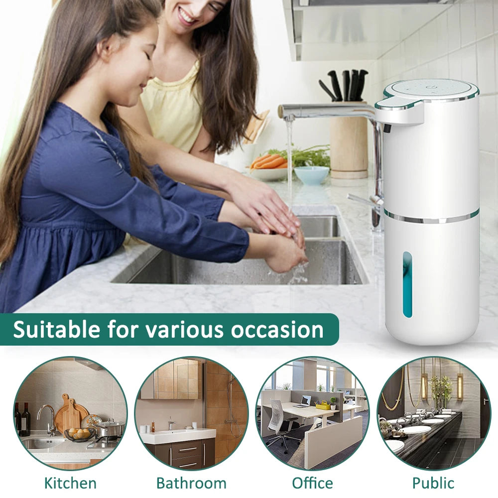 Automatic Foam Soap Dispenser: Touchless, Chargeable, Smart Infrared for Kitchen and Bathroom - 380ml Hand Washer