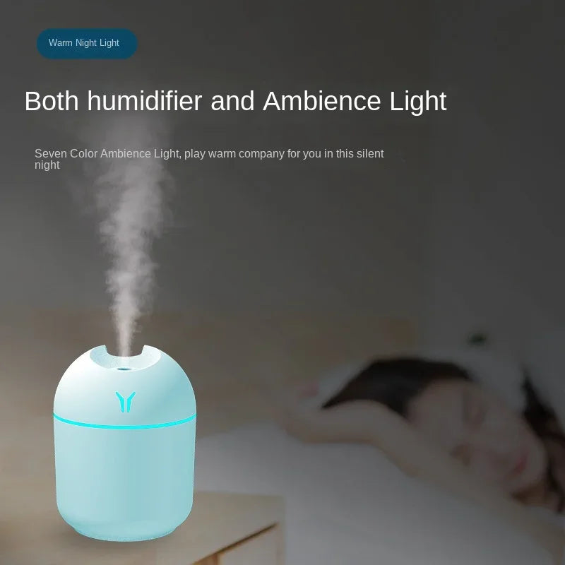 250ml Mini Humidifier: Aromatherapy Diffuser with Romantic Light for Home & Office