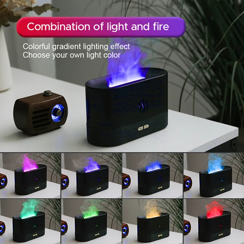 Kinscoter Ultrasonic Aroma Diffuser w/ LED Flame Lamp