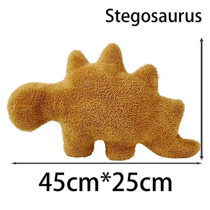 Dino Chicken Nugget Plush - Cartoon Dinosaur Stuffed Animal Pillow, Perfect for Kids and Baby Gift