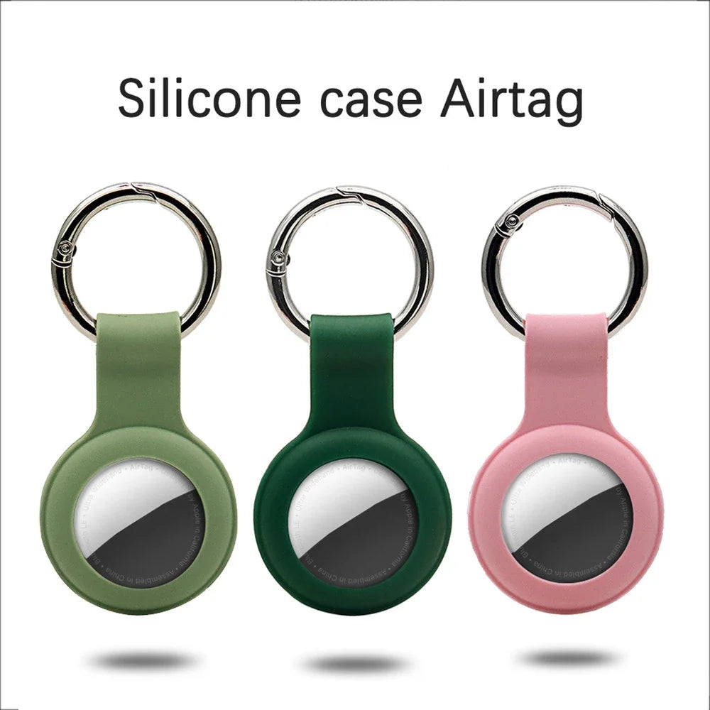Apple Airtags Case: Liquid Silicone Protective Shell with Keychain - Anti-Scratch Sleeve for Tracker Accessories