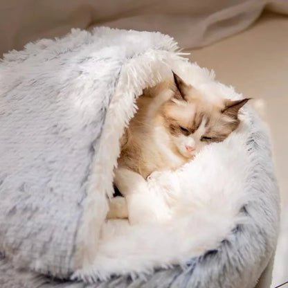 Cozy Round Plush Pet Bed: Perfect for Cats and Small Dogs