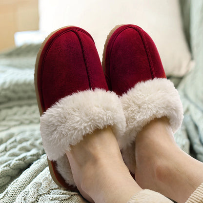 Cozy Winter Slippers: Women's Faux Fur House Shoes with Fluffy Comfort - Indoor Warmth in Mute Flats Slide Style