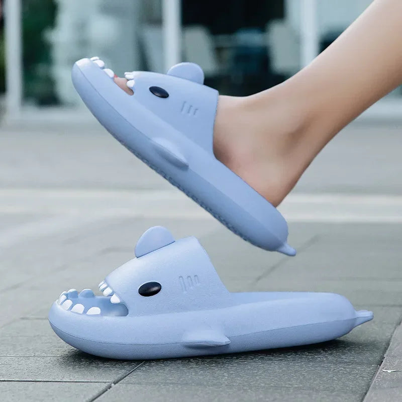 2024 Summer Shark Slippers: Anti-Skid Flat Shoes for Women, Men, and Children - Super Soft, Comfy, & Silent