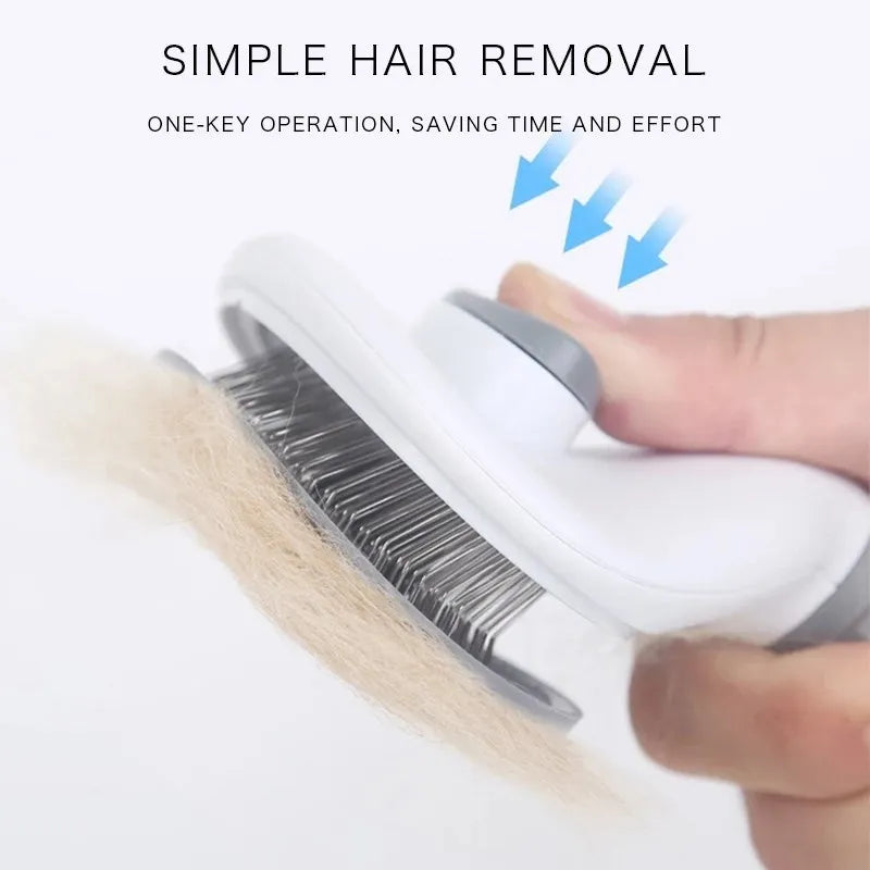 Self-Cleaning Pet Brush: Grooming Tool for Dogs and Cats