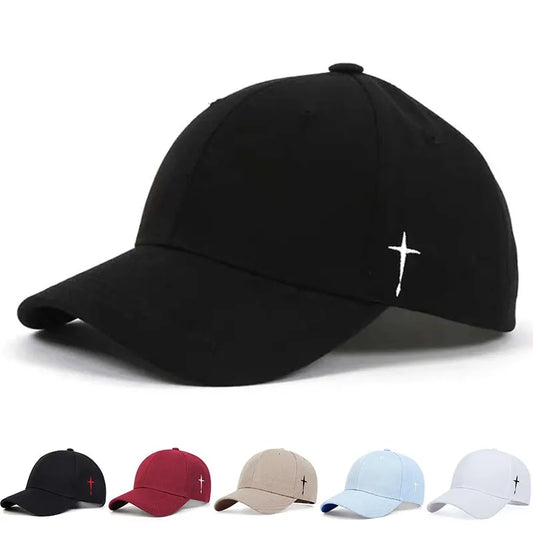 Simple Cross Water Drop Embroidery Baseball Cap: Unisex Spring/Autumn Outdoor Adjustable Casual Hat