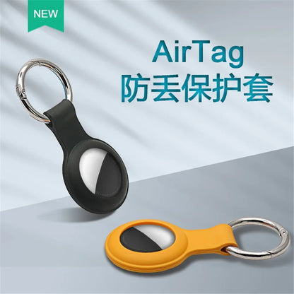 Apple Airtags Case: Liquid Silicone Protective Shell with Keychain - Anti-Scratch Sleeve for Tracker Accessories