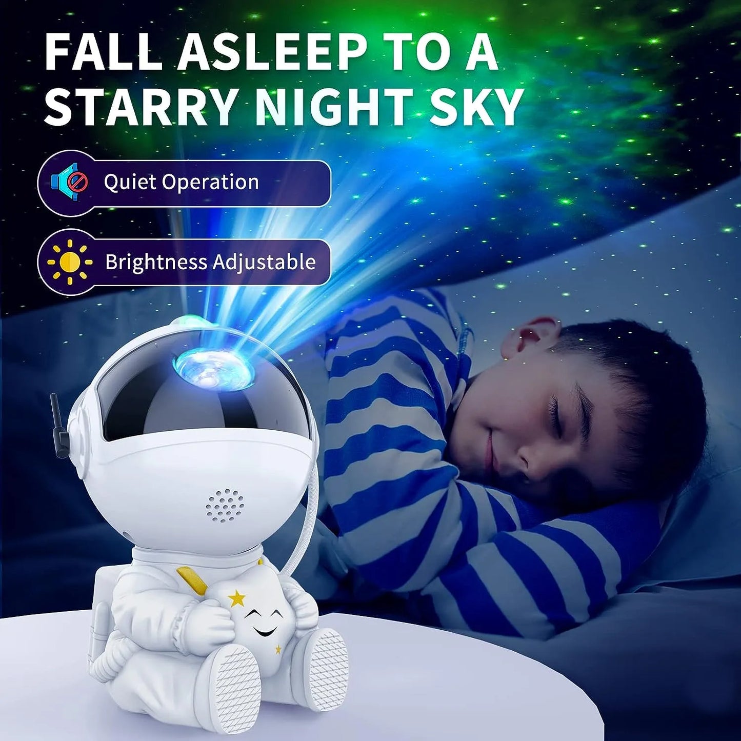 Galaxy Night Light Star Projector: Astronaut Space Design with Starry Nebula Ceiling LED Lamp - Perfect Kids Gift for Bedroom and Home Decor