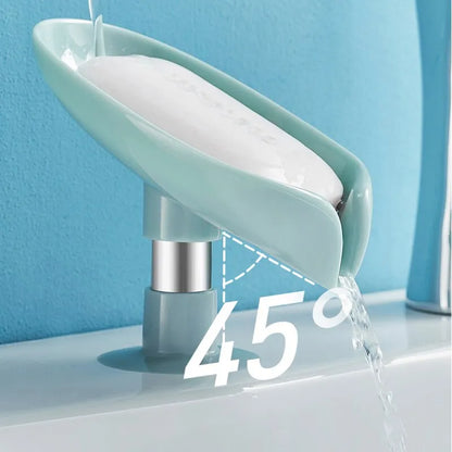 2pcs Leaf Shape Soap Holder: Suction Cup Tray for Shower or Kitchen - Convenient Drying Rack for Soap, Sponge, and Bathroom Accessories