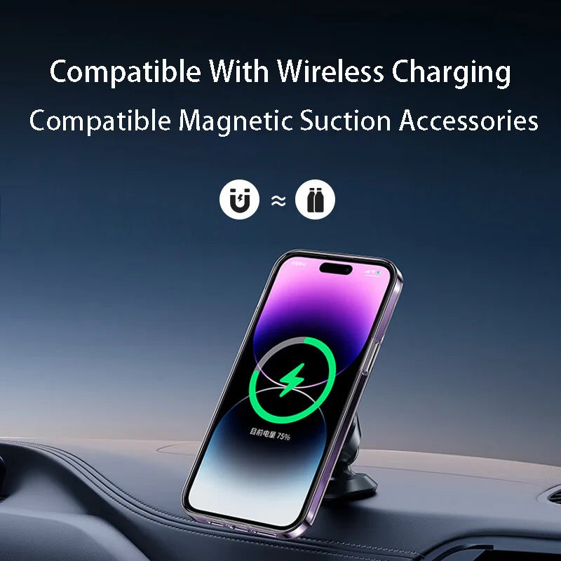 Magsafe Clear Phone Case for iPhone 11-15 Pro Max with Wireless Charging Animation